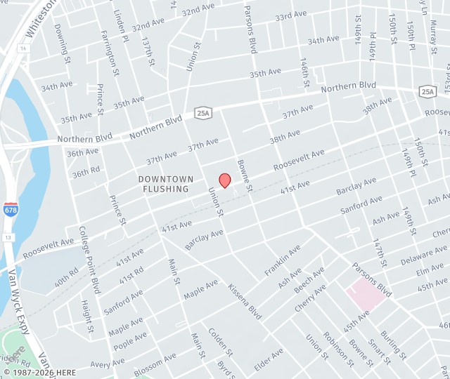 Location Map: 136-31 Roosevelt Avenue, Unit 12 Flushing, New York 11354